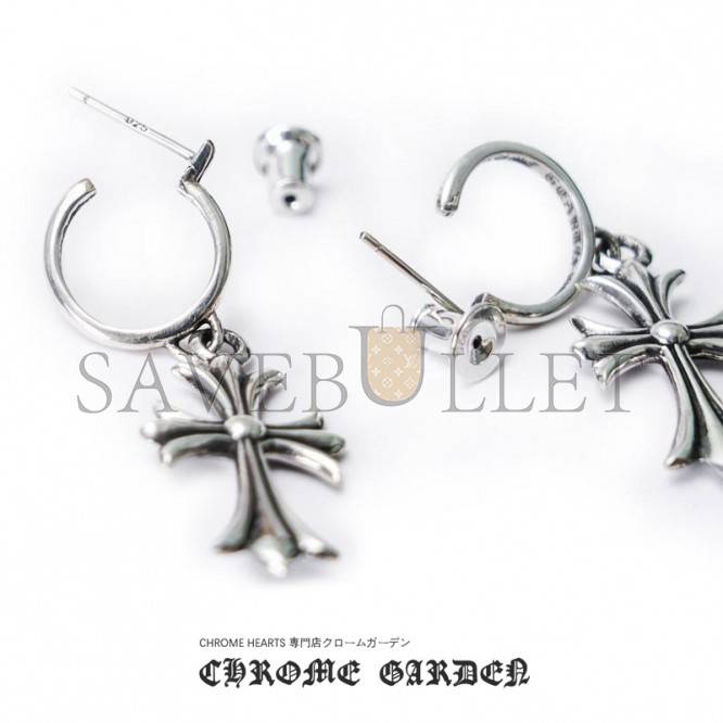 Ch**me He**ts tiny cross hoop earring
