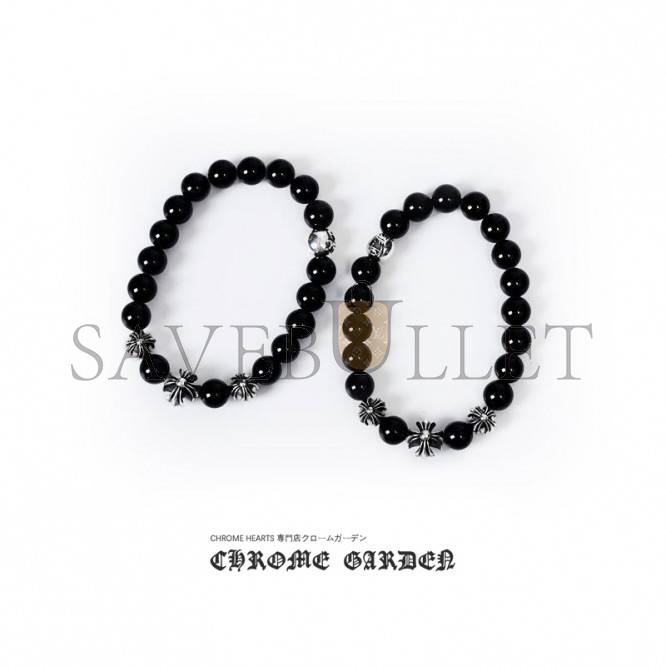 Ch**me He**ts onyx bead bracelet 8mm (4 silver beads)
