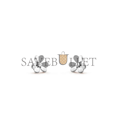 v*n cl*f arpels frivole earrings, mini model - white gold, Di*m*nd vcarp0j600