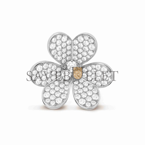 v*n cl*f arpels frivole clip pendant, very large model - white gold, Di*m*nd vcarp6l600