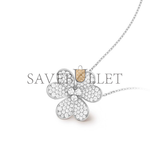 v*n cl*f arpels frivole clip pendant, very large model - white gold, Di*m*nd vcarp6l600