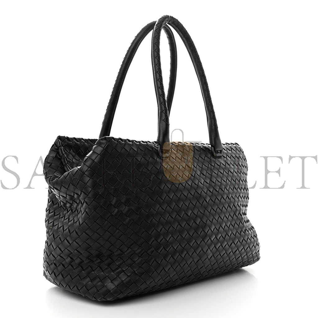 bo*te*ga ve*ne*ta nappa intrecciato ayers bR1ck tote black (33*23*17cm)