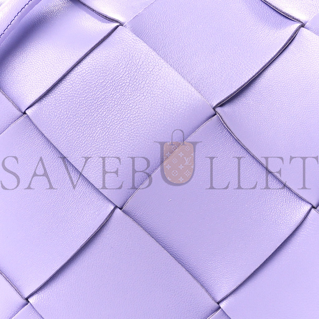 bo*te*ga Ve*ne*ta lambskin maxi intreccio small cassette camera bag wisteria 1441907 (23*15*8cm)