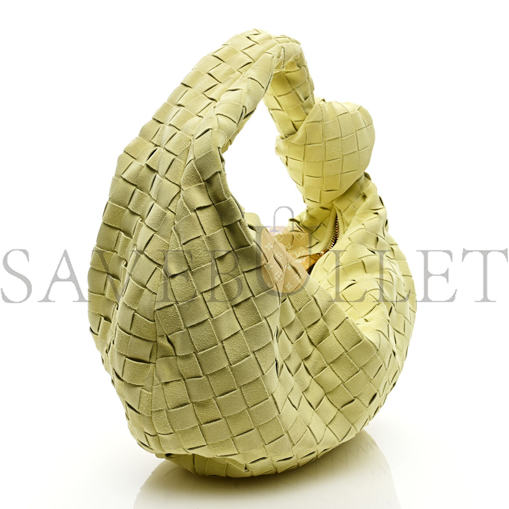 bo*te*ga Ve*ne*ta suede calfskin intrecciato teen jodie hobo lemon wash (38*25*8cm)