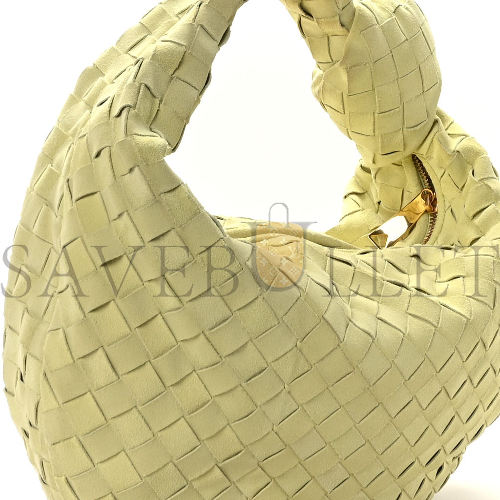 bo*te*ga Ve*ne*ta suede calfskin intrecciato teen jodie hobo lemon wash (33*25*8cm)