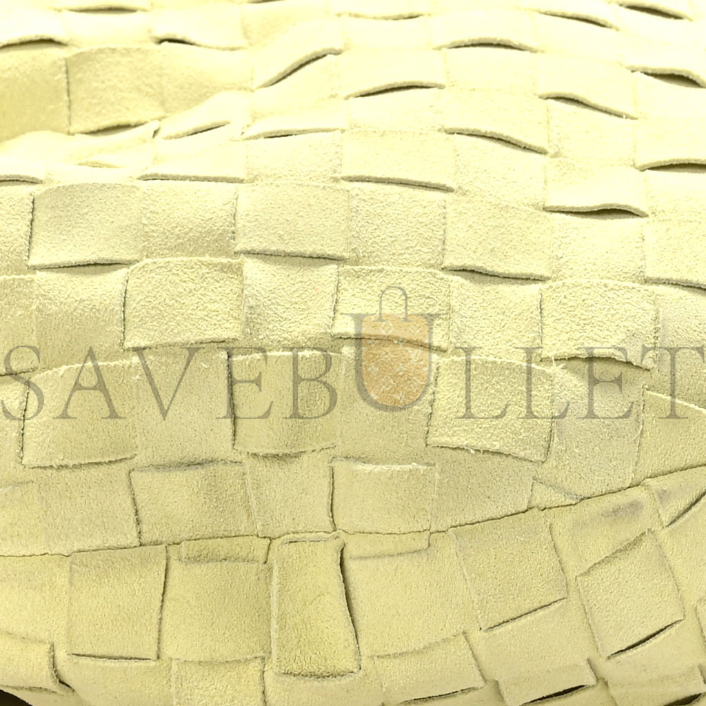 bo*te*ga Ve*ne*ta suede calfskin intrecciato teen jodie hobo lemon wash (33*25*8cm)