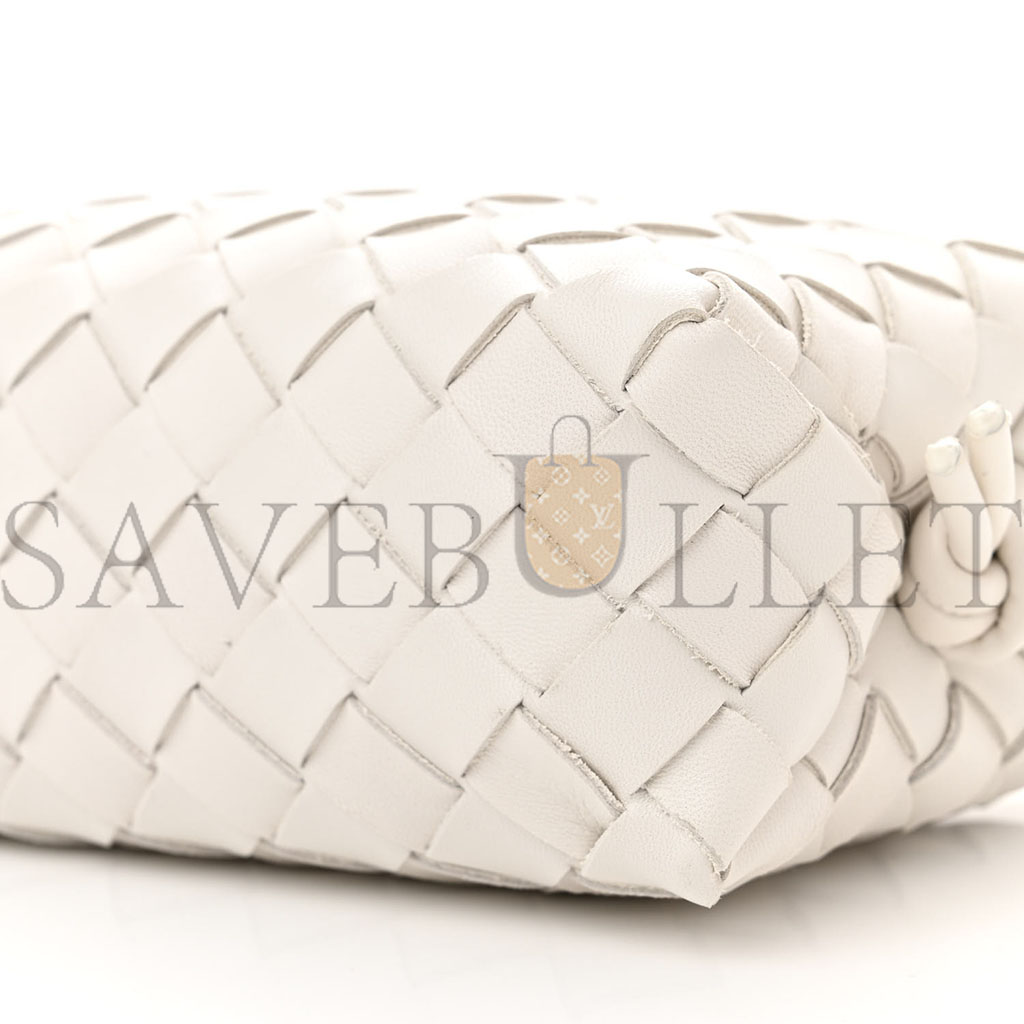 bo*te*ga Ve*ne*ta nappa intrecciato mini loop camera bag white (18*11*6cm)