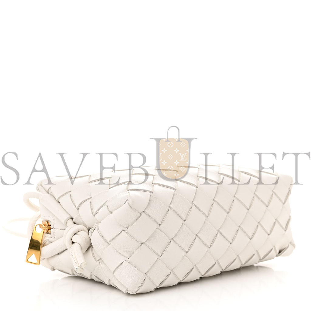 bo*te*ga Ve*ne*ta nappa intrecciato mini loop camera bag white (18*11*6cm)