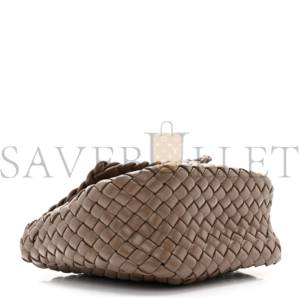 bo*te*ga Ve*ne*ta nappa intreccio mini cobble shoulder bag taupe grey (19*18*8cm)