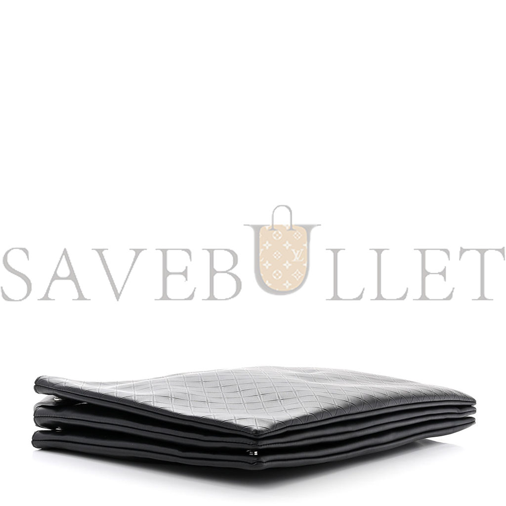 bo*te*ga Ve*ne*ta intrecciato embossed triple zip messenger bag black (38*25*5cm)