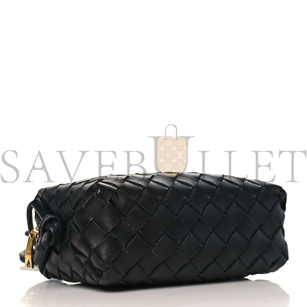 bo*te*ga Ve*ne*ta nappa intrecciato mini loop camera bag black (17*11*6cm)
