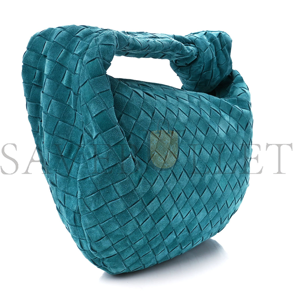 bo*te*ga Ve*ne*ta suede intrecciato teen jodie hobo petroleum blue (36*20*13cm)