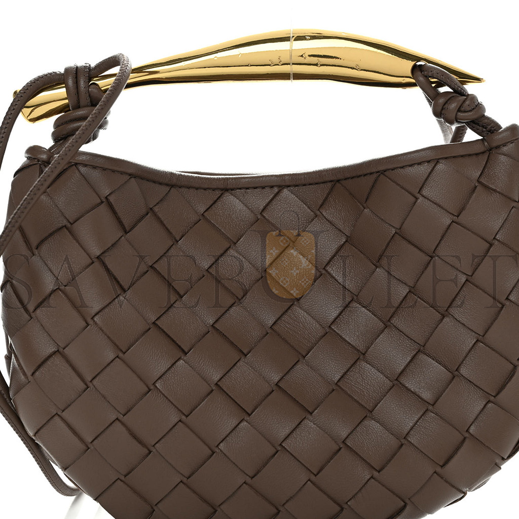 bo*te*ga Ve*ne*ta nappa intrecciato mini sardine bag taupe grey (20*14*3cm)