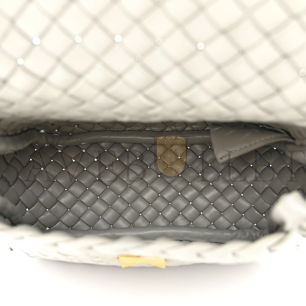bo*te*ga Ve*ne*ta nappa intreccio mini cobble shoulder bag agate grey (19*18*9cm)