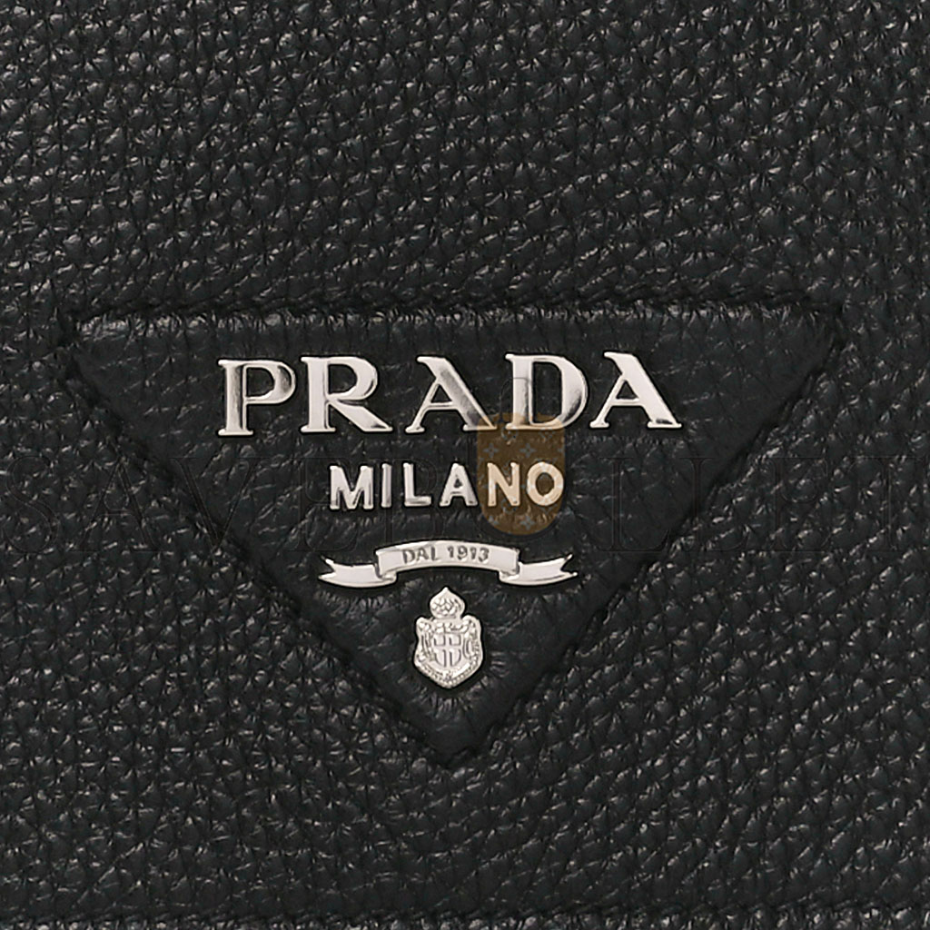 Pra*a vitello daino flou flap crossbody black (23*15*8cm)