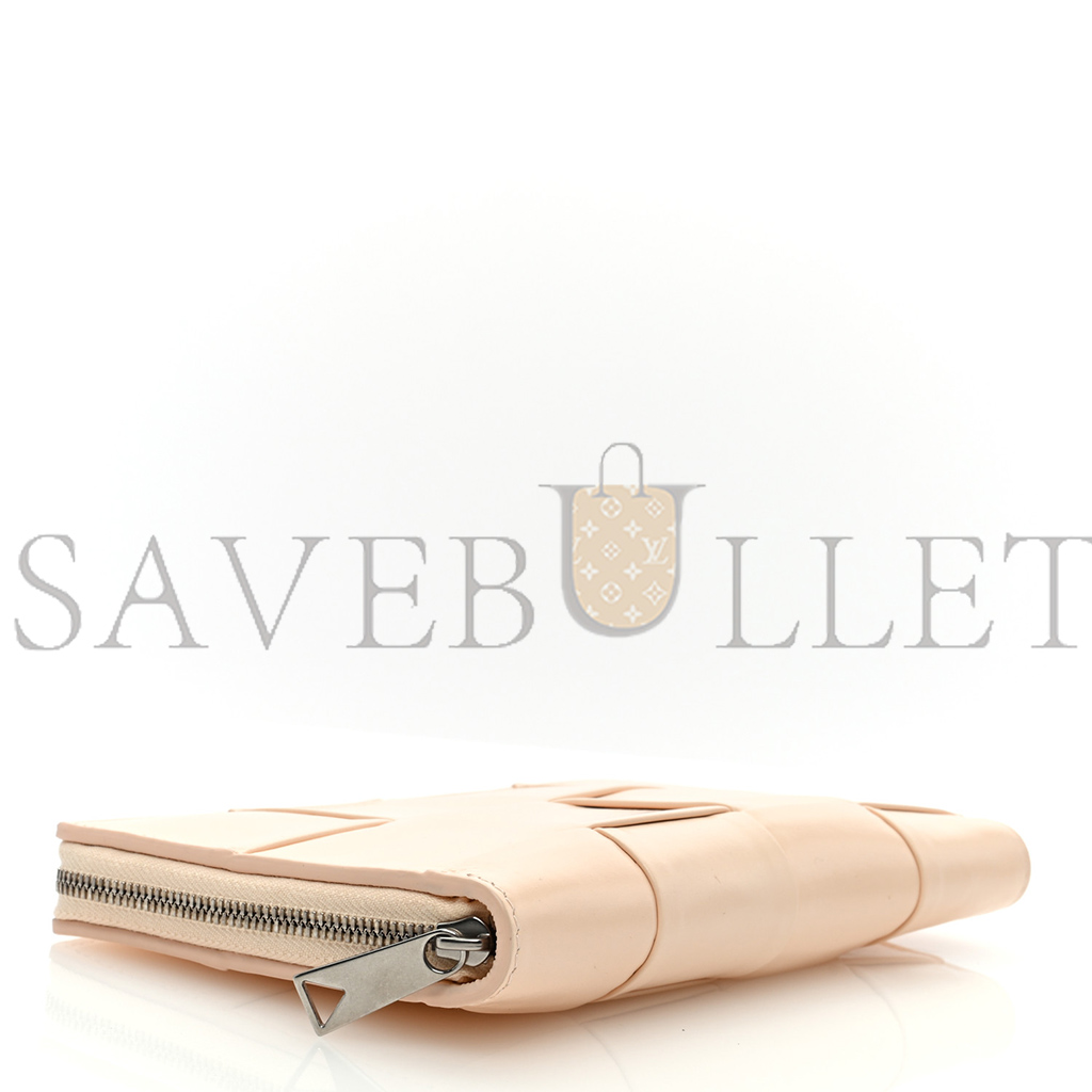 bo*te*ga Ve*ne*ta nappa maxi intrecciato zip around wallet rose mole (19*11*2cm)