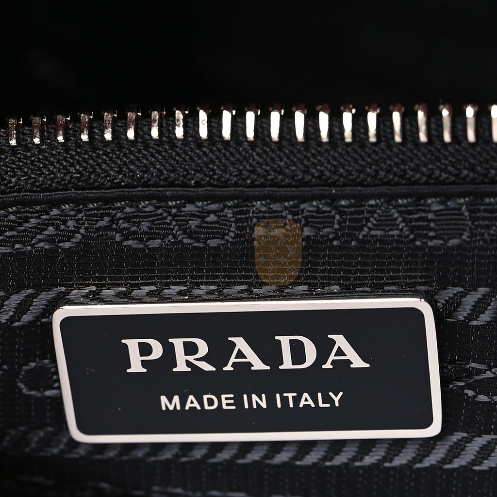 Pra*a brushed calfskin medium re-edition 1995 tote scarlet (30*21*9cm)