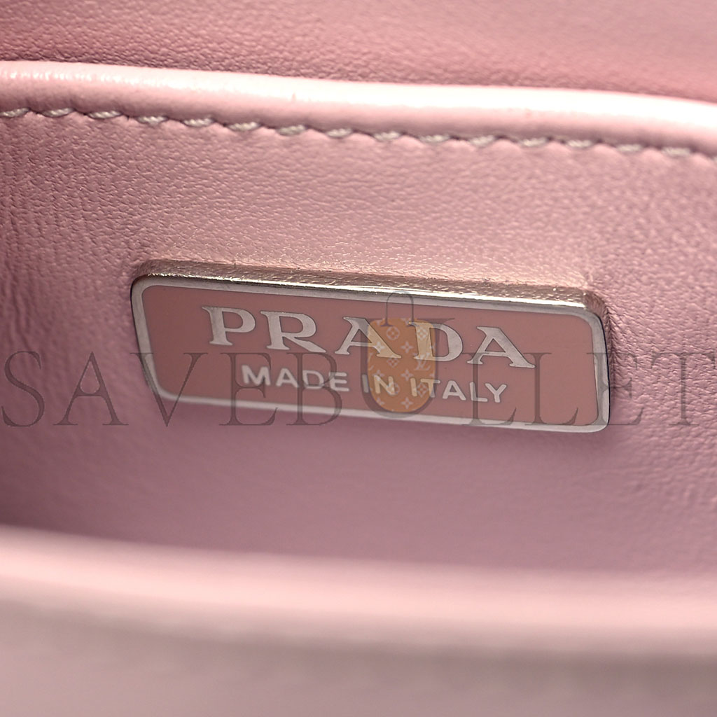 Pra*a brushed calfskin small tote alabastro (18*16*5cm)