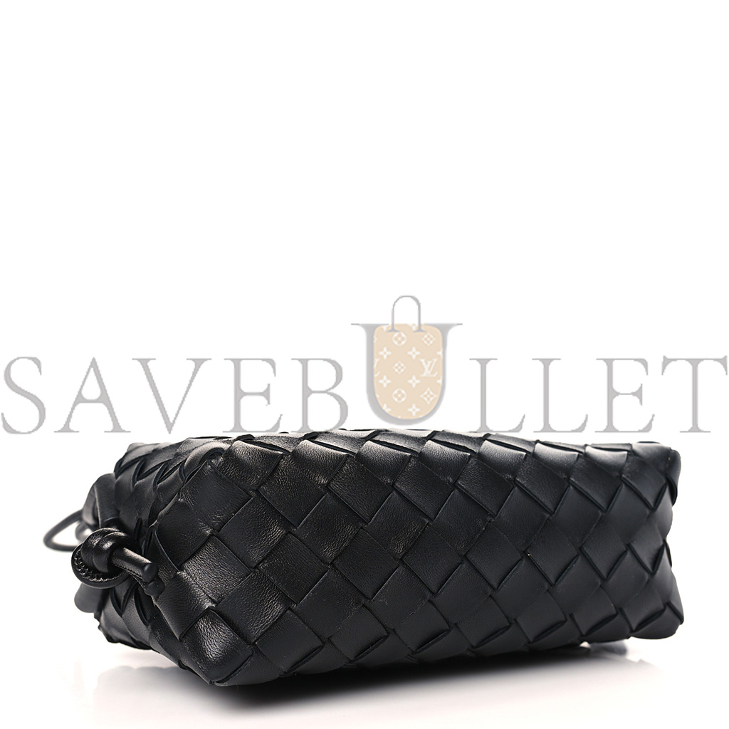 bo*te*ga Ve*ne*ta nappa intrecciato mini loop camera bag black 133093 (17*11*6cm)