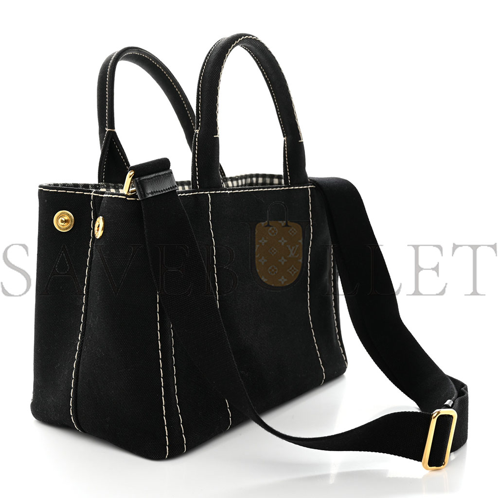 Pra*a canapa small logo tote black talco (27*20*15cm)