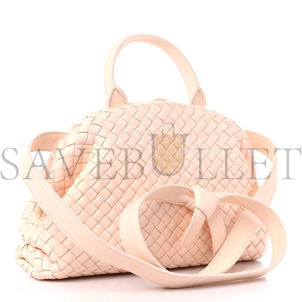 bo*te*ga Ve*ne*ta nappa intrecciato mini top handle shoulder bag flamingo (22*17*8cm)