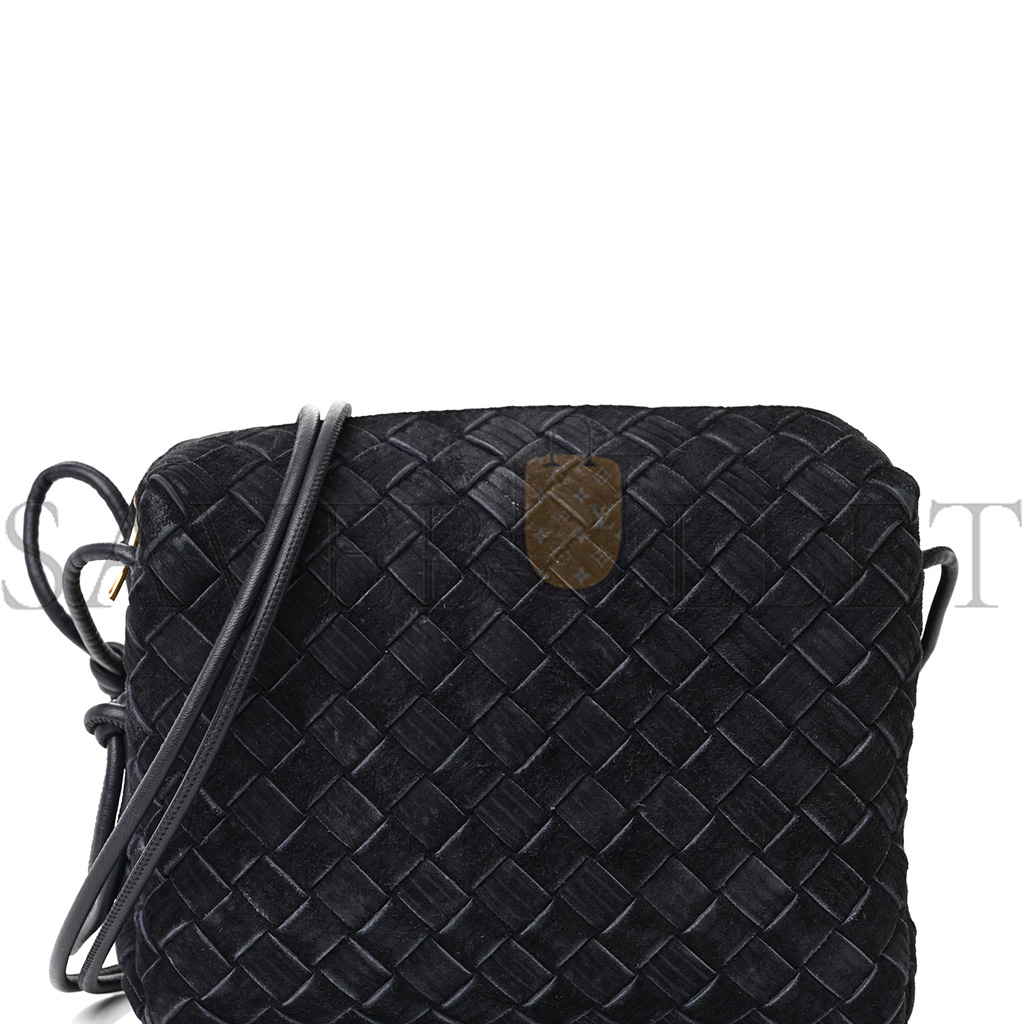 bo*te*ga Ve*ne*ta suede intrecciato small loop camera bag space (21*17*10cm)