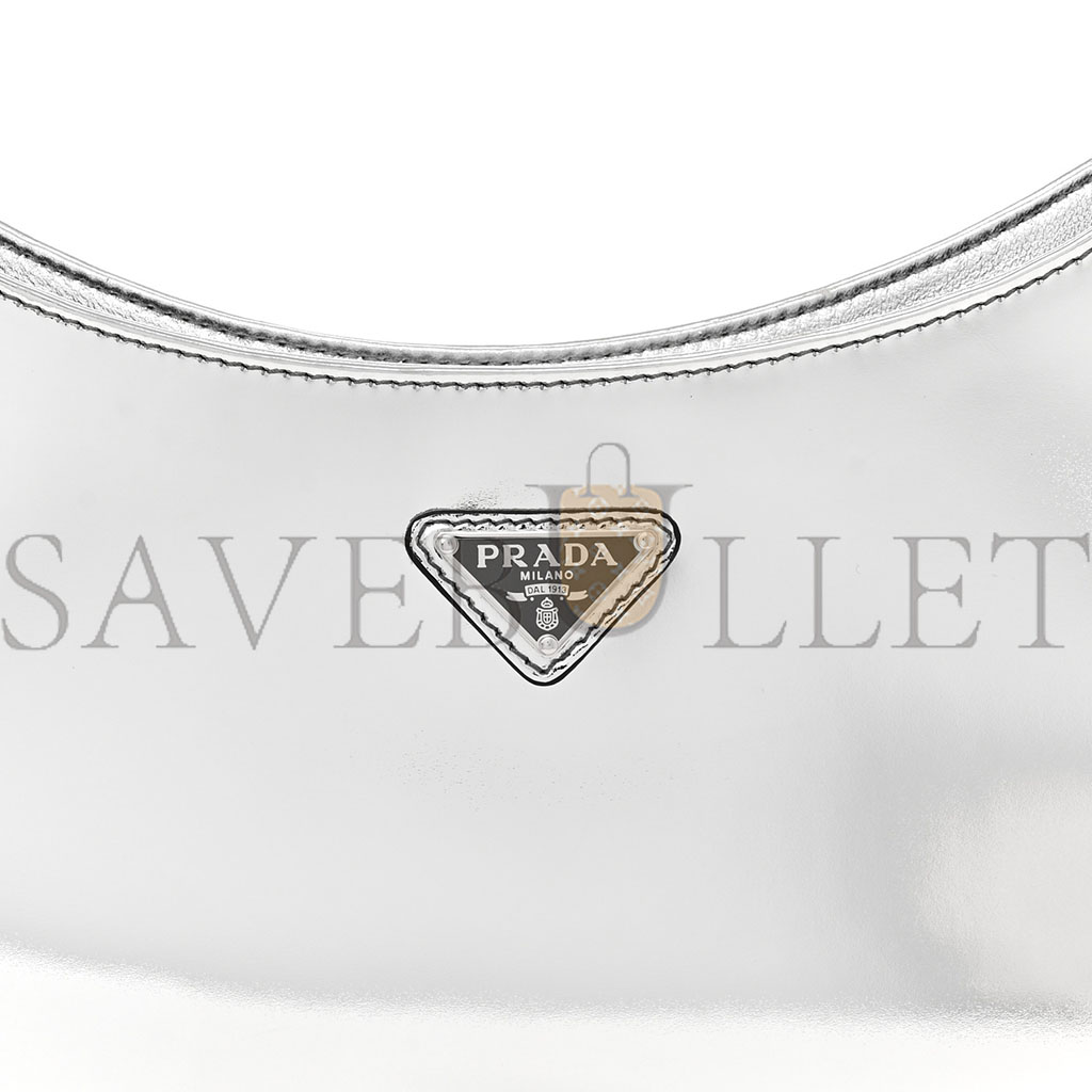 Pra*a metallic spazzolato cleo shoulder bag argento (28*18*5cm)
