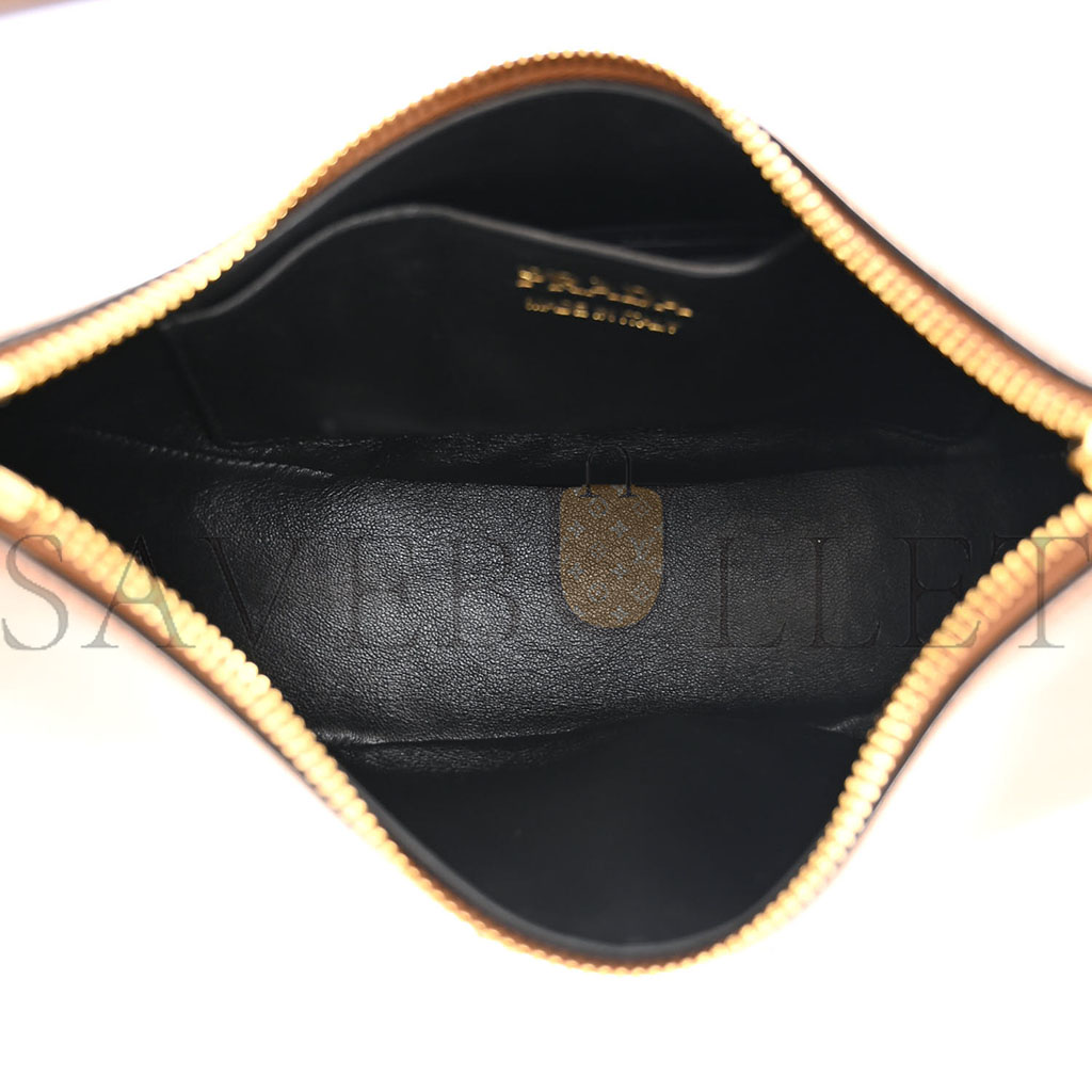 Pra*a nappa arque shoulder bag brown (23*18*6cm)