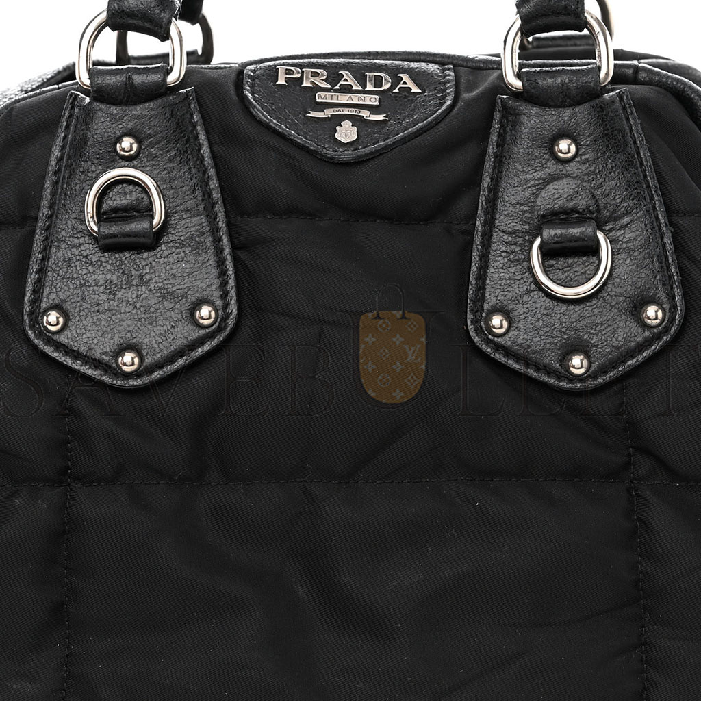 Pra*a nylon quilted 24h satchel black (34*23*16cm)