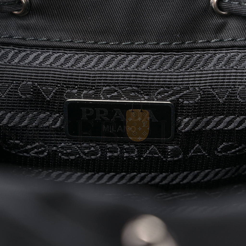 Pra*a nylon vela mini crossbody backpack black (19*19*9cm)