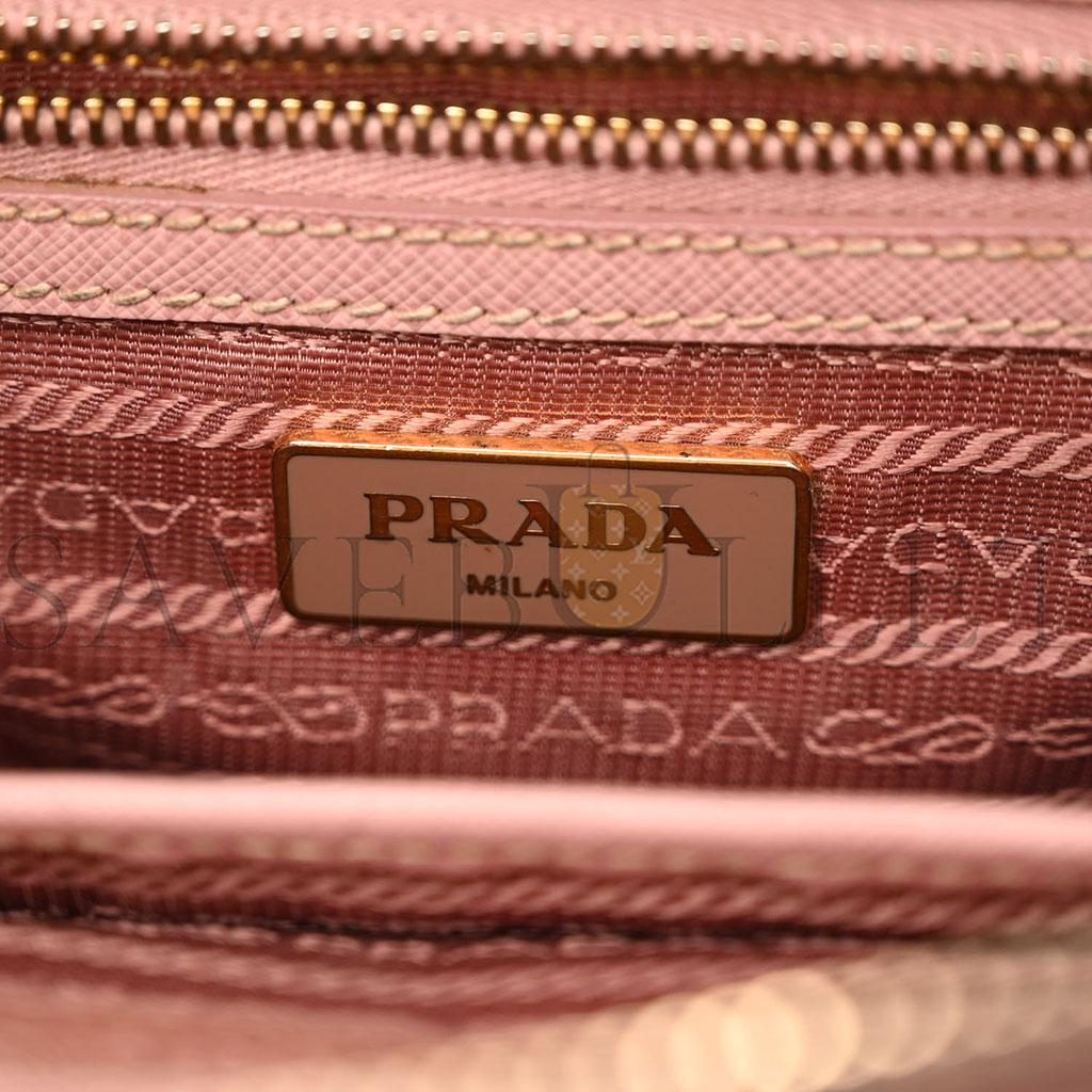 Pra*a saffiano small galleria double zip tote orchidea (27*17*11cm)
