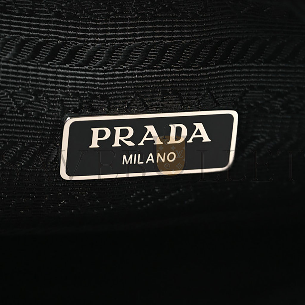 Pra*a saffiano tessuto nylon vela bucket wristlet black (22*15*10cm)