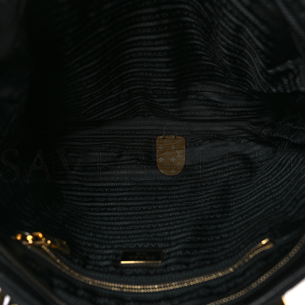 Pra*a saffiano tessuto nylon shopping tote black (36*30*14cm)