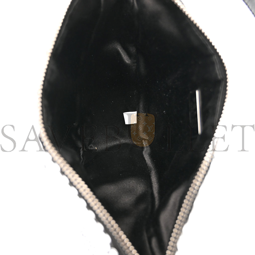 Pra*a satin crystal triangle pouch cristal (26*15*6cm)