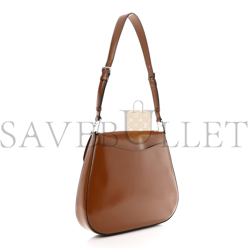 Pra*a spazzolato cleo flap shoulder bag tobacco (24*21*6cm)
