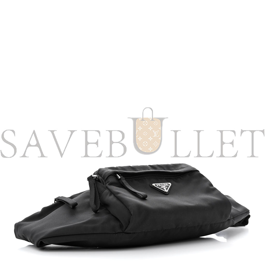 Pra*a tessuto nylon belt bag black (33*18*4cm)