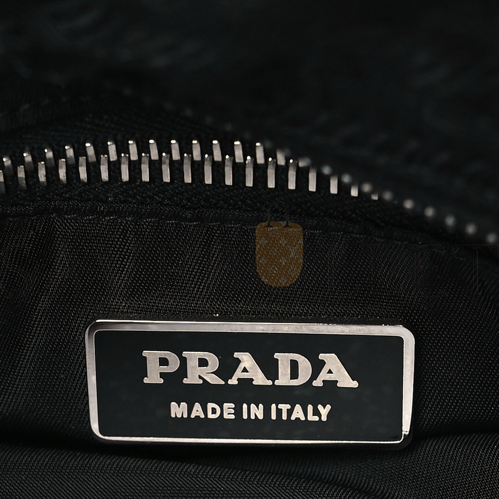 Pra*a tessuto nylon jacquard tote black (22*20*8cm)