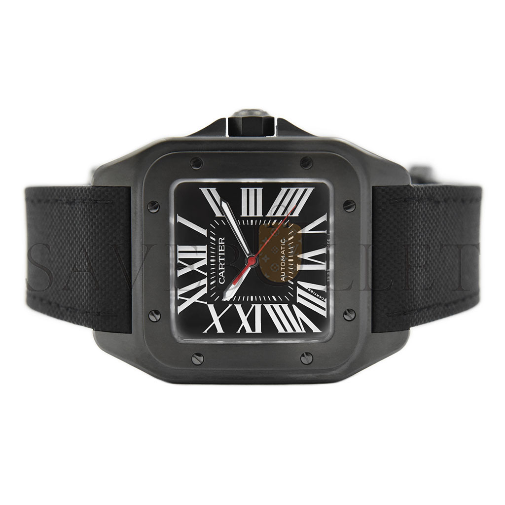 ca*t*er santos de ca*t*er 100 carbon auT0matic large model watch wssa0006