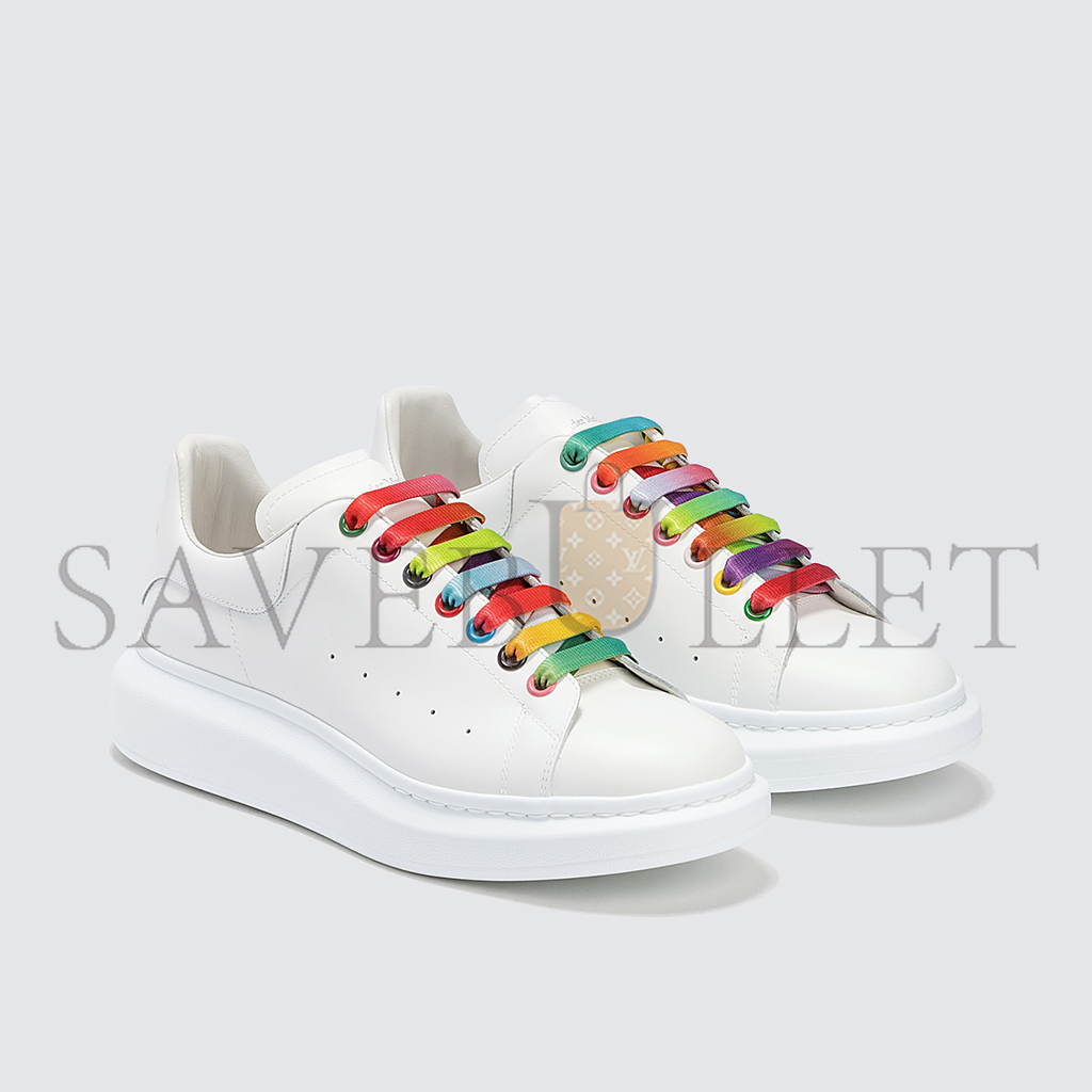 Ale*d*r m*q*en rainbow lace oversized sneaker 462214whgp79004