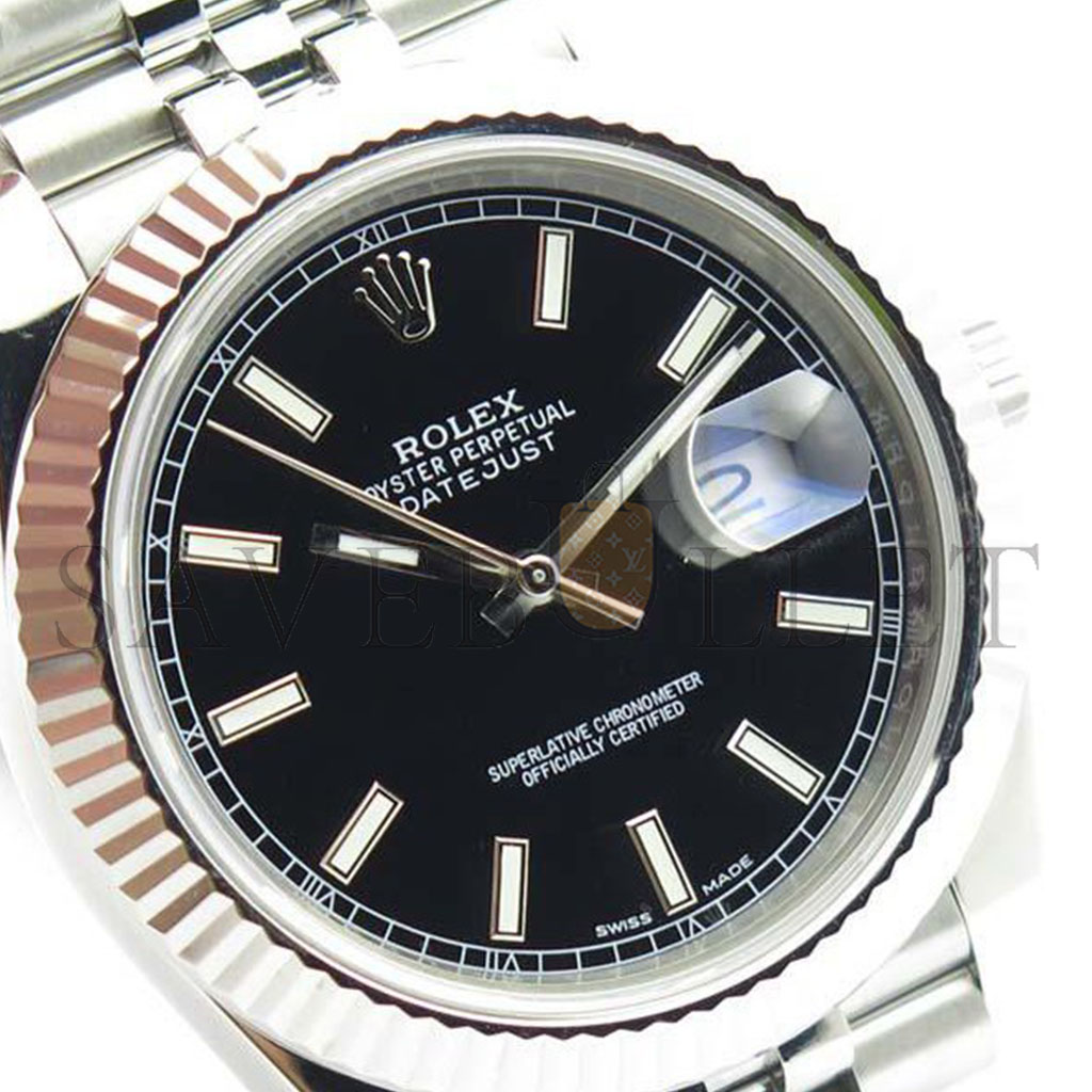 R*l*x datejust 41 oyster, 41 mm, oystersteel and white gold watch 126334
