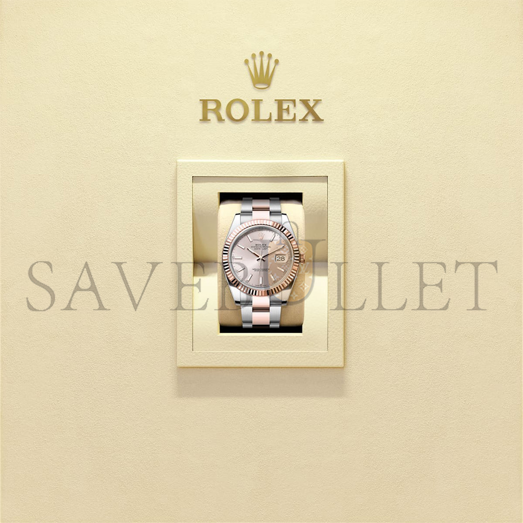R*l*x datejust 41 oyster, 41 mm, oystersteel and everose gold watch 126331