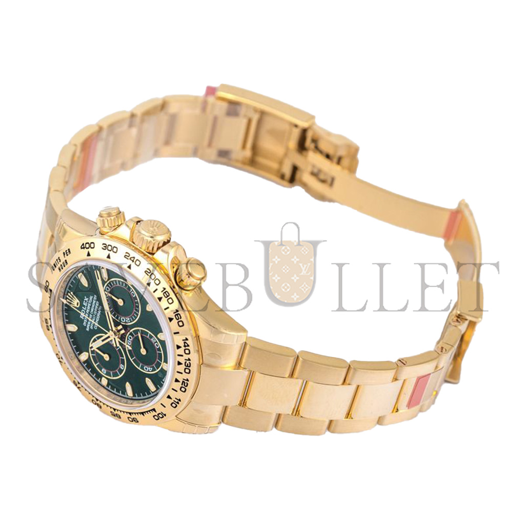 r*l*x daytona green dial yellow gold auT0matic 40mm watch 116508