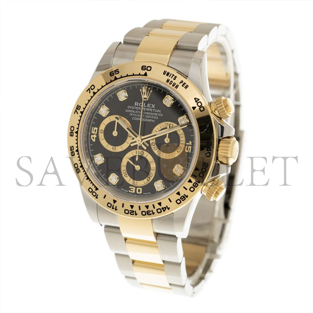 r*l*x daytona Di*m*nd-encrusted bright black dial watch 116503-0011