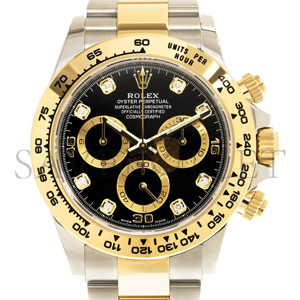 r*l*x daytona Di*m*nd-encrusted bright black dial watch 116503-0011
