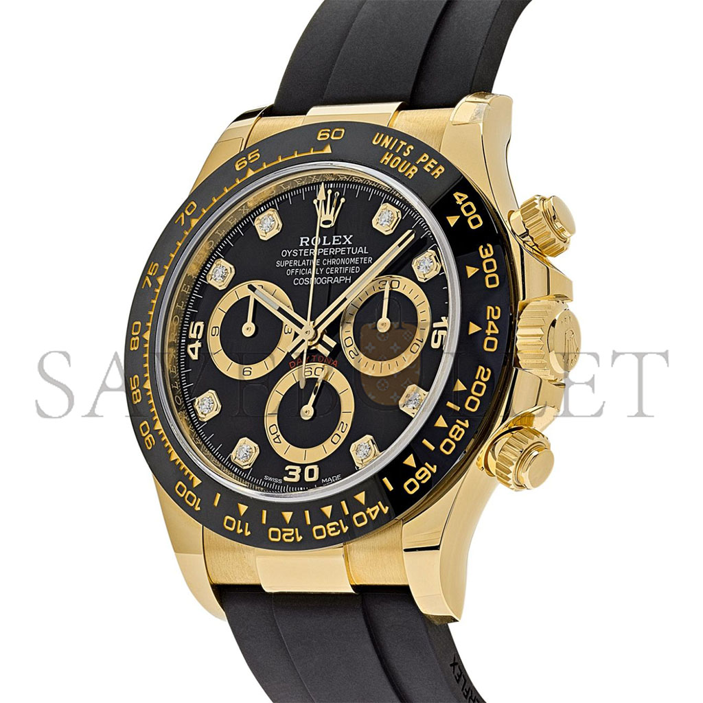 r*l*x daytona 40mm watch Di*m*nd-encrusted black dial watch 116518ln