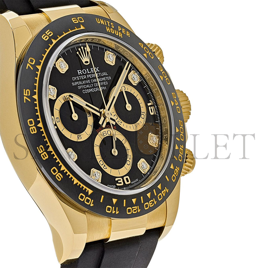 r*l*x daytona 40mm watch Di*m*nd-encrusted black dial watch 116518ln