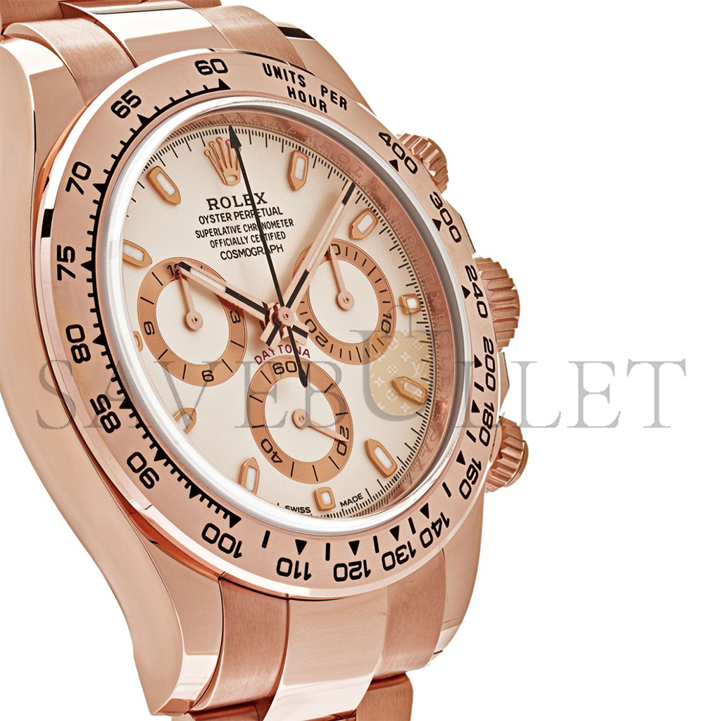 r*l*x daytona 18ct everose gold auT0matic ivory dial watch 116505-0005