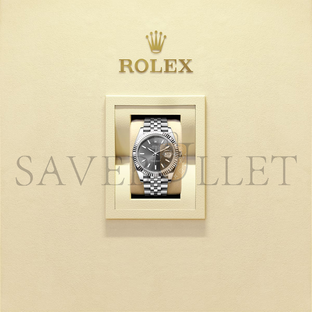 R*l*x datejust 41 oyster, 41 mm, oystersteel and white gold watch 126334-0014