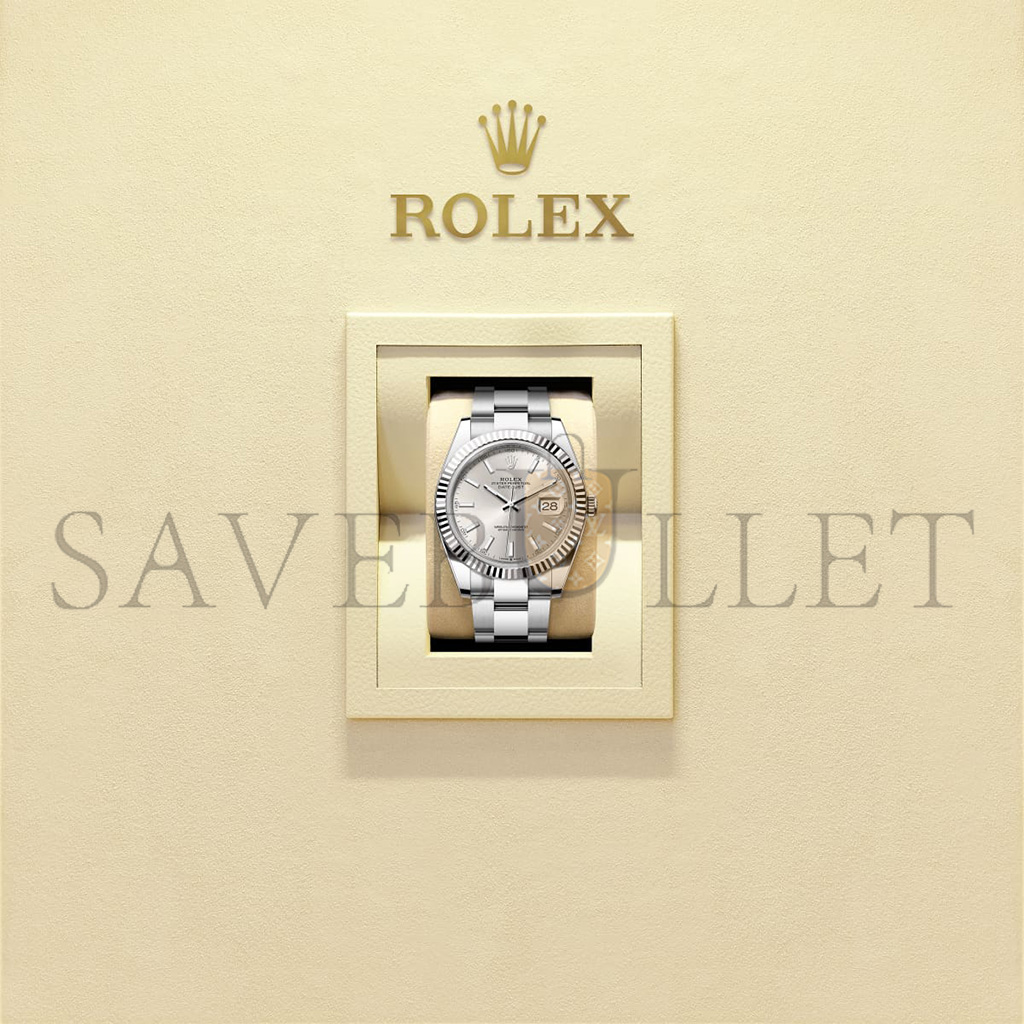 R*l*x datejust 41 oyster, 41 mm, oystersteel and white gold watch 126334-0003