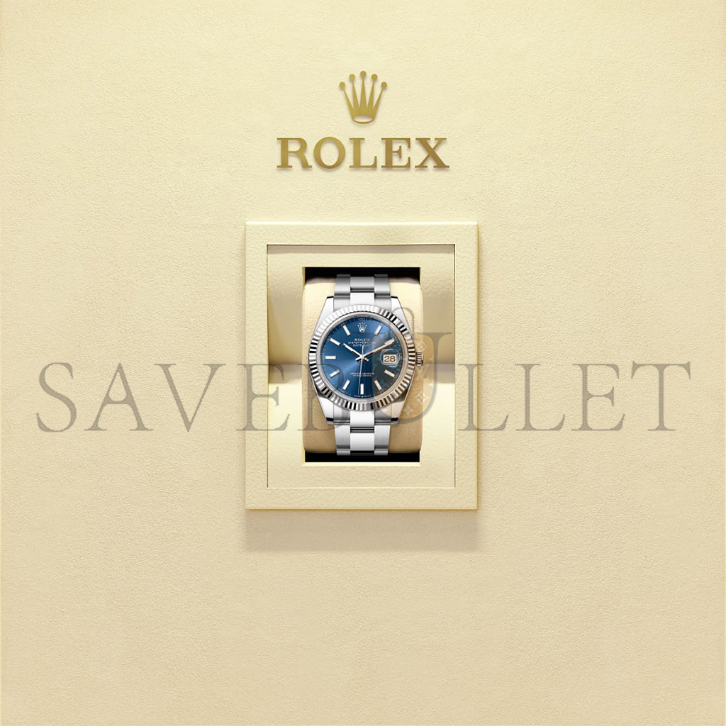 R*l*x datejust 41 oyster, 41 mm, oystersteel and white gold watch 126334-0001